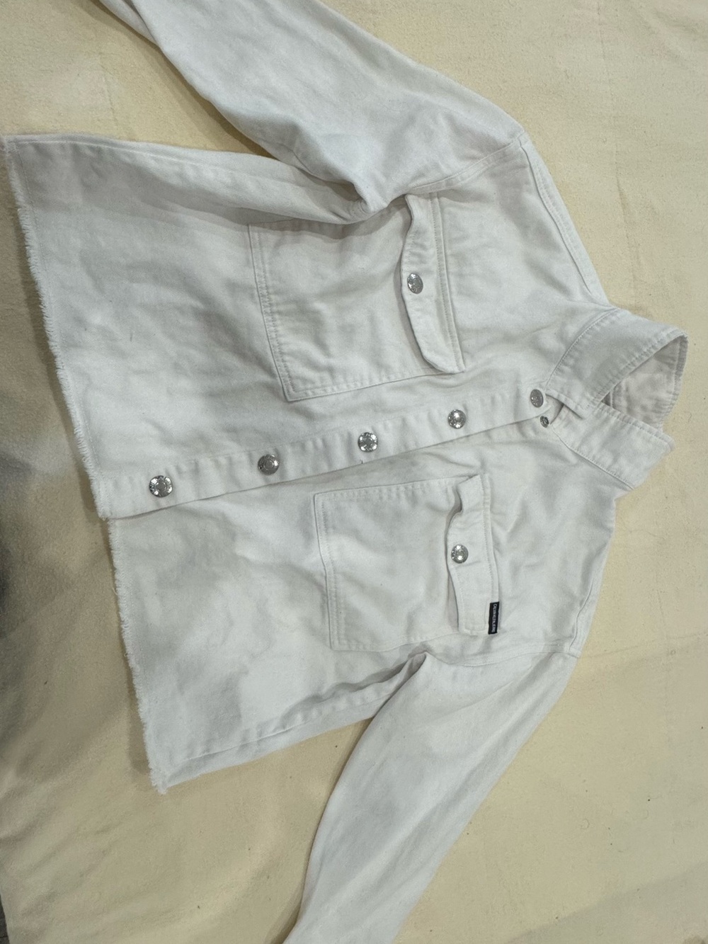 Calvin Klein Jeans Off-White Button-Down Shirt Jacket